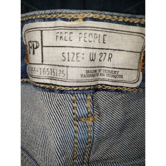 FREE PEOPLE Jeans Flare Size 27 Raw Edge Boho Hippie - Picture 4 of 6